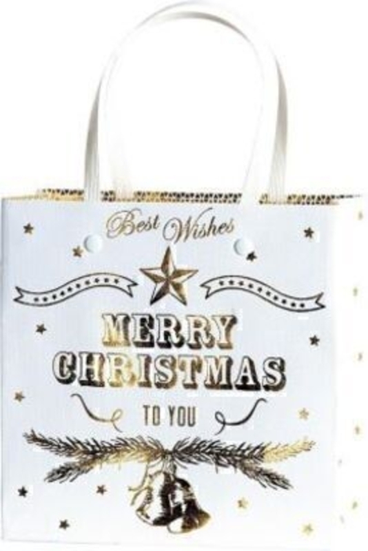 Christmas Gift Bag Belle Gold - Small by Stewo Christmas Gift Bag White Gold Bells Belle Gold Small by Stewo. This quality gift bag by Swiss designers Stewo will not disappoint. It has all the quality and detailing you would expect from Stewo. This gift bag is made from thick card. The strong handles